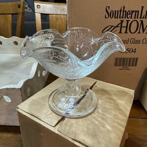 Southern Living At Home Hand Made Victoria Pressed Glass Compotes -4